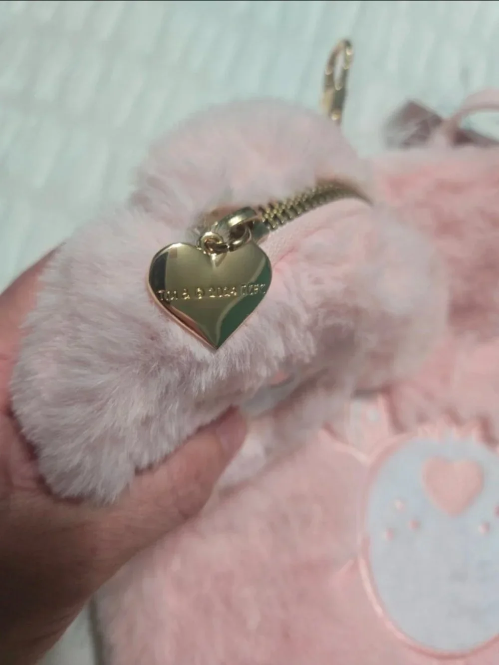 Care Bears Pink Mini Backpack Zip Closure Adjustable Strap Coin Purse Gold